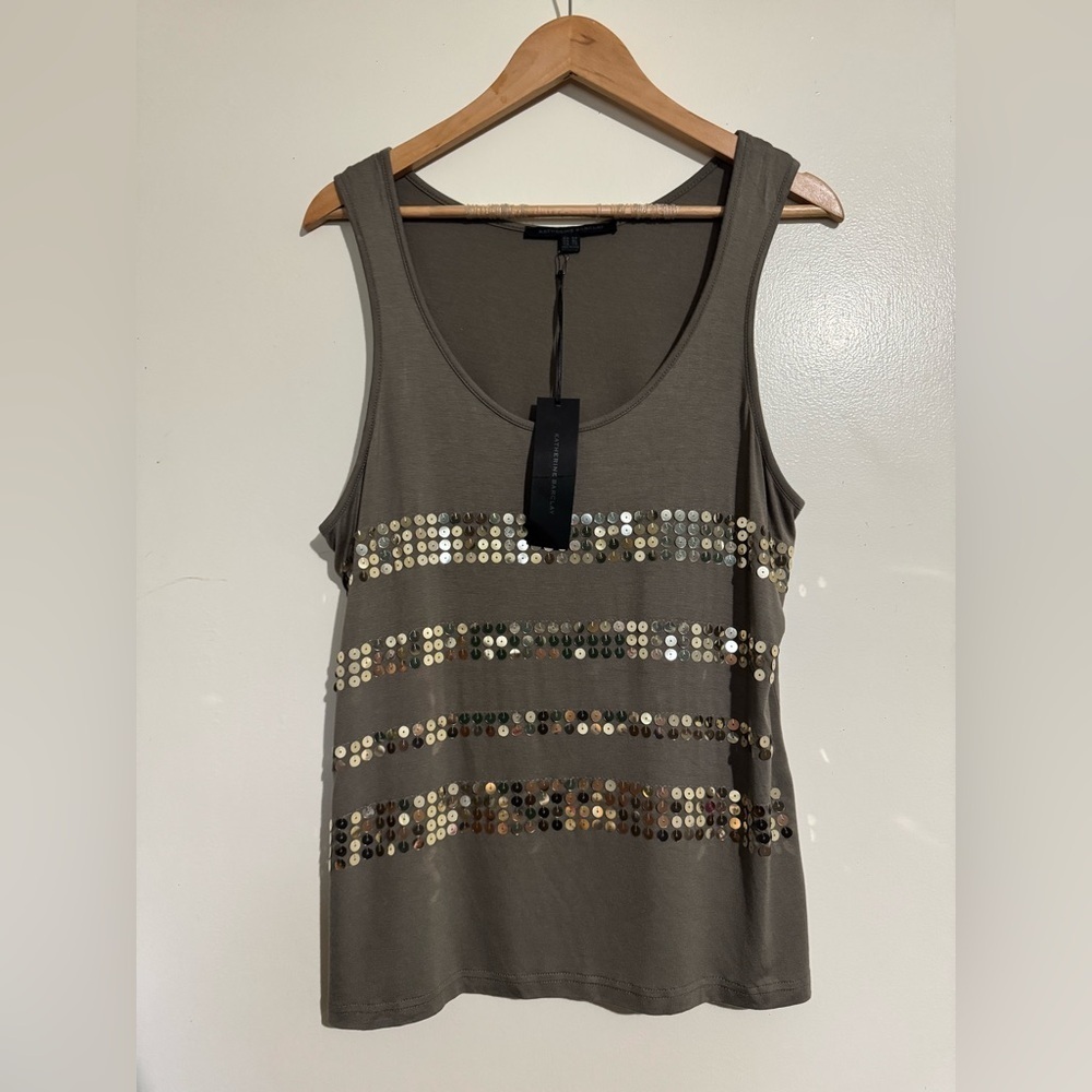 NWT Katherine Barclay Sequin Embellished Tank Top XL
